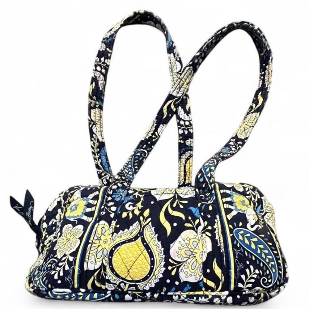 Vera Bradley Blue and Yellow Travel Bag with Paisley Print